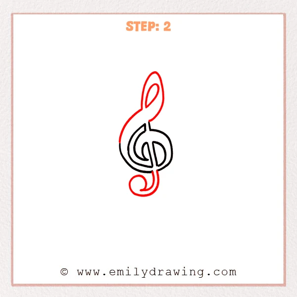 how to draw a music notes - Step 2